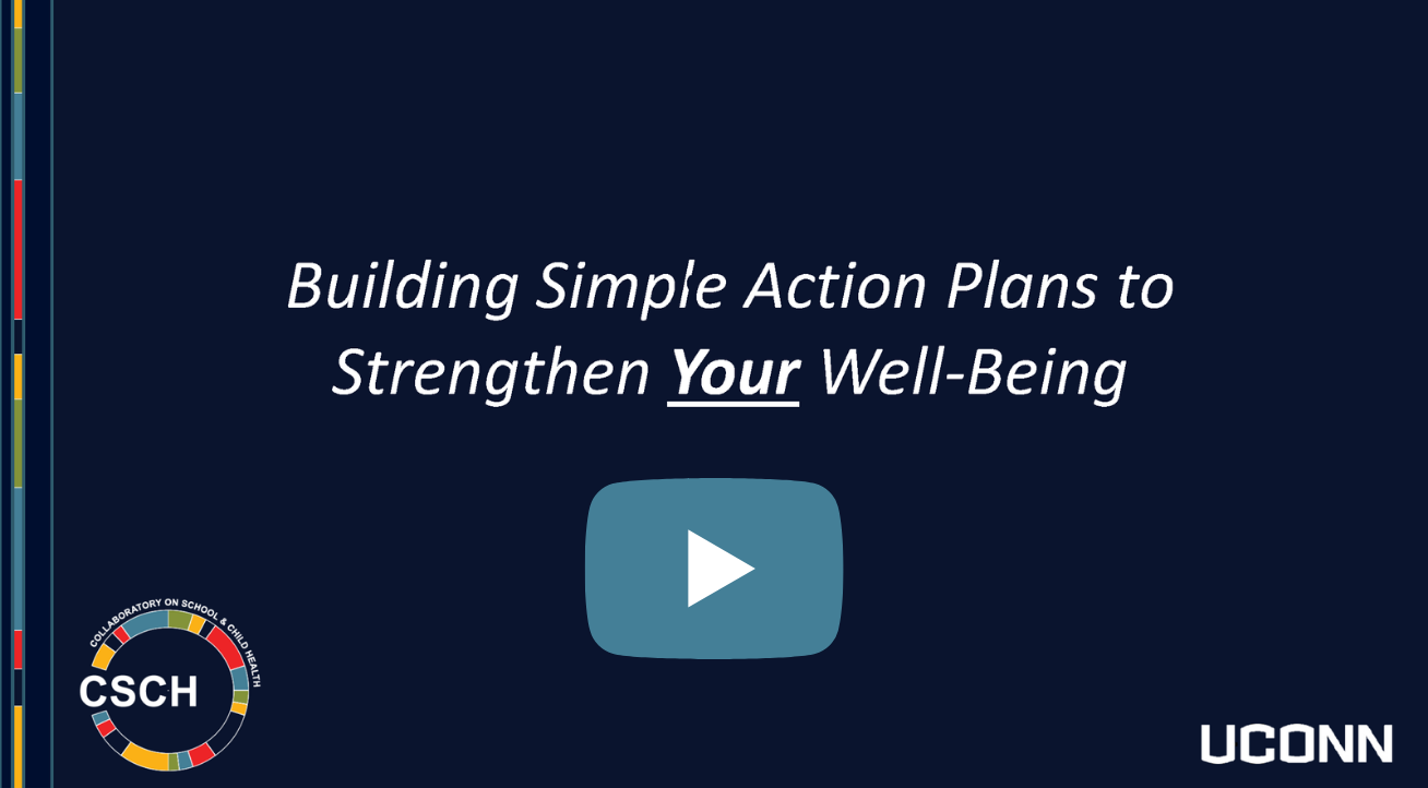 Building Simple Action Plans to Strengthen Your Well Being Webinar Video
